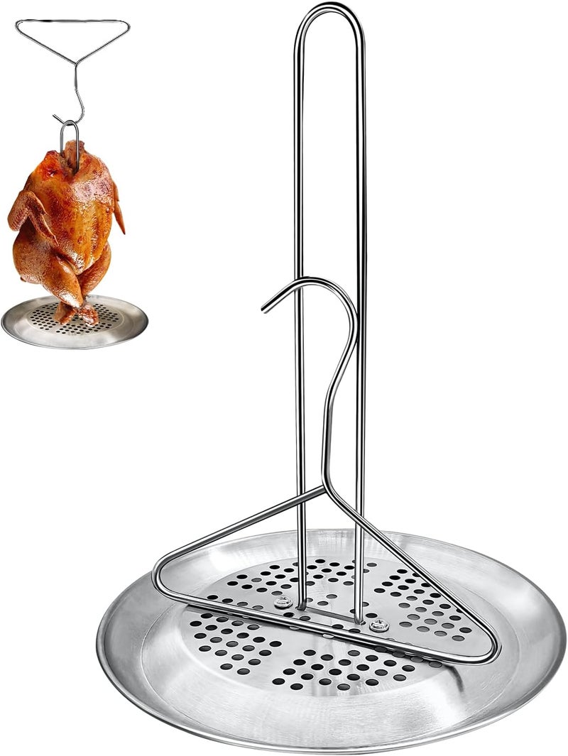 MCDEX Fryer Accessory Kit for Turkey with Wire Handle Lifter, Hook, Vertical Roaster Holder Base for Deep Fry Pot, Grill and BBQ - Image 1